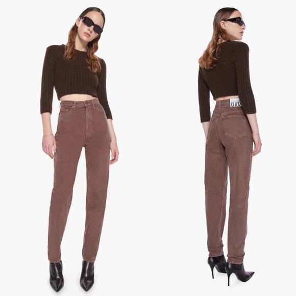 MOTHER FRENCH ROAST BROWN SNACKS HIGH WAISTED TWIZZY SKIMP JEANS - Picture 9 of 9